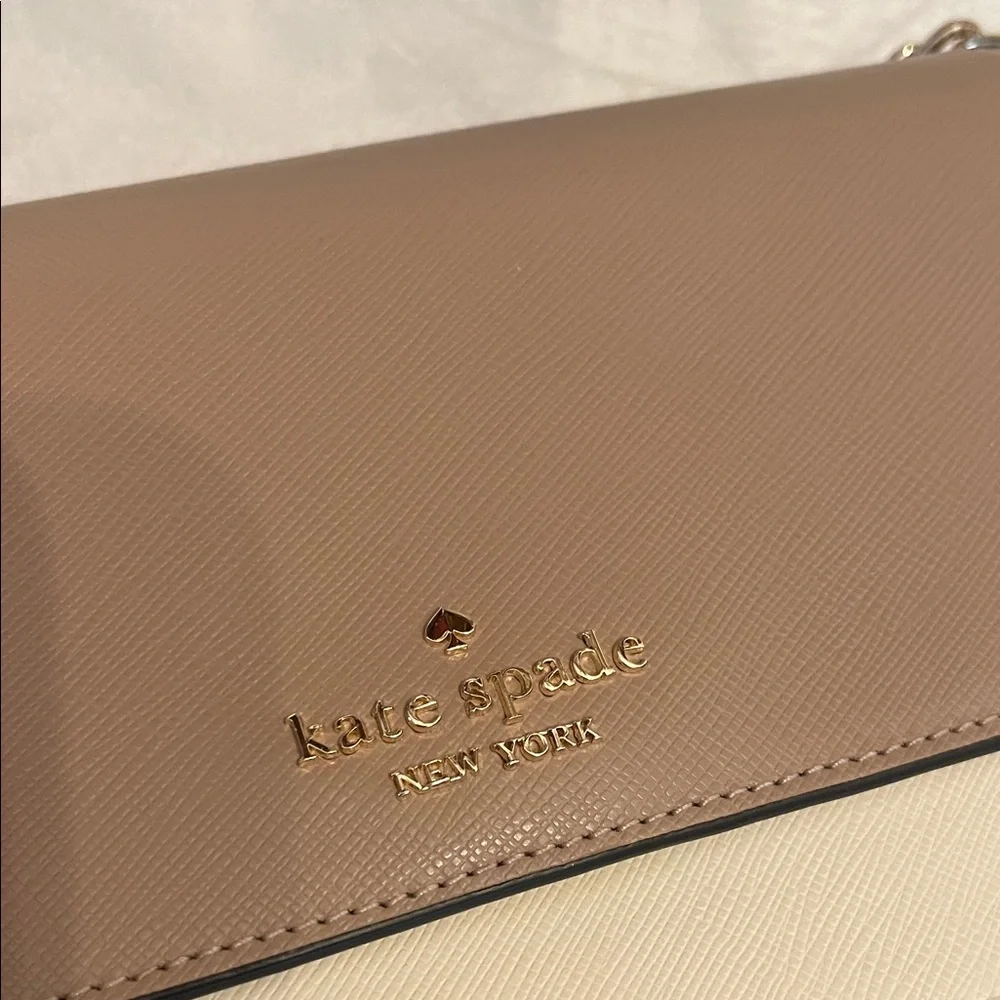 Kate Spade Beige and White Crossbody Bag